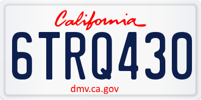 CA license plate 6TRQ430
