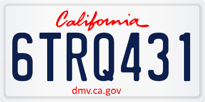 CA license plate 6TRQ431