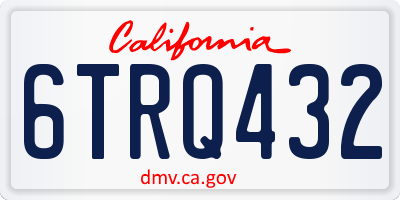 CA license plate 6TRQ432