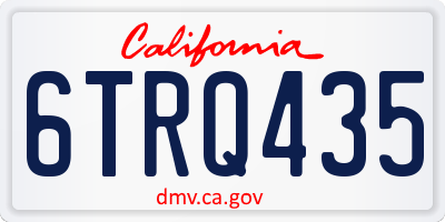 CA license plate 6TRQ435