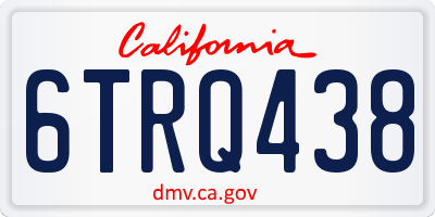 CA license plate 6TRQ438