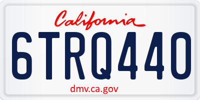 CA license plate 6TRQ440