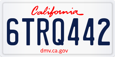 CA license plate 6TRQ442