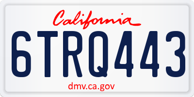 CA license plate 6TRQ443