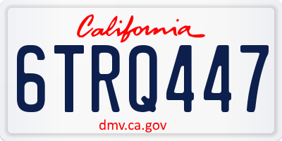 CA license plate 6TRQ447