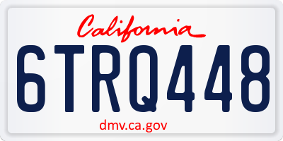 CA license plate 6TRQ448