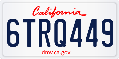 CA license plate 6TRQ449