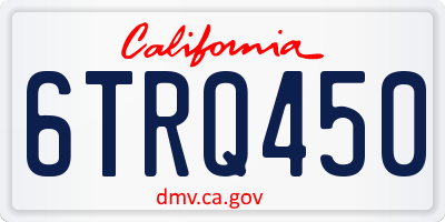 CA license plate 6TRQ450