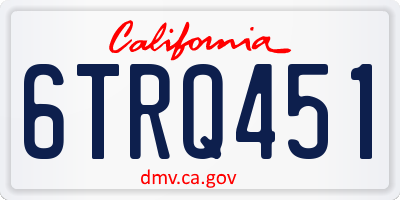 CA license plate 6TRQ451