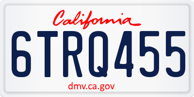 CA license plate 6TRQ455