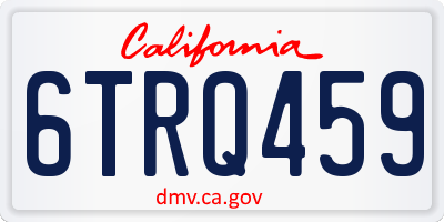 CA license plate 6TRQ459