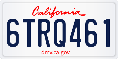 CA license plate 6TRQ461