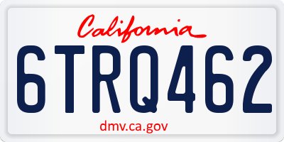 CA license plate 6TRQ462