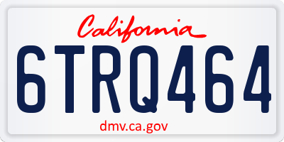 CA license plate 6TRQ464