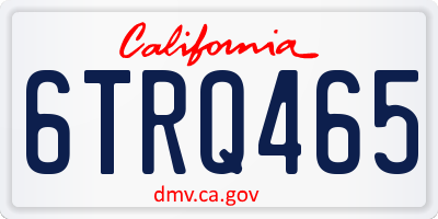 CA license plate 6TRQ465