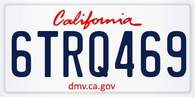 CA license plate 6TRQ469