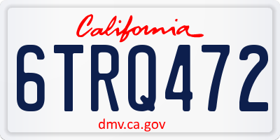 CA license plate 6TRQ472