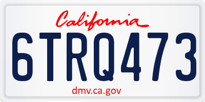 CA license plate 6TRQ473