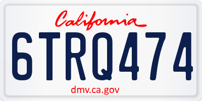 CA license plate 6TRQ474