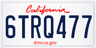 CA license plate 6TRQ477