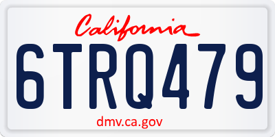 CA license plate 6TRQ479