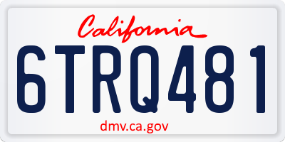 CA license plate 6TRQ481