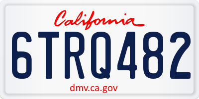 CA license plate 6TRQ482