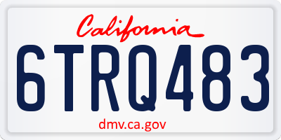 CA license plate 6TRQ483