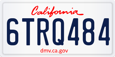 CA license plate 6TRQ484