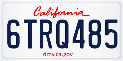 CA license plate 6TRQ485