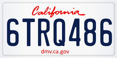 CA license plate 6TRQ486