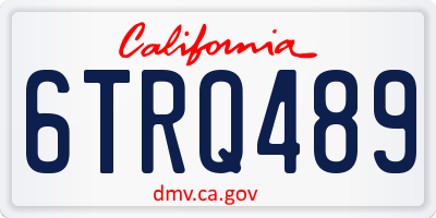 CA license plate 6TRQ489
