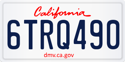 CA license plate 6TRQ490