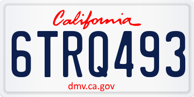 CA license plate 6TRQ493