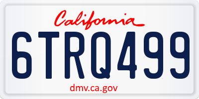 CA license plate 6TRQ499