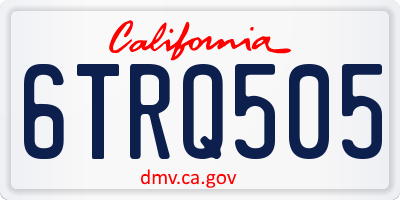 CA license plate 6TRQ505
