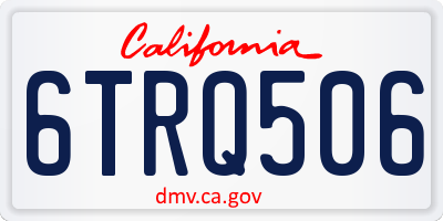 CA license plate 6TRQ506