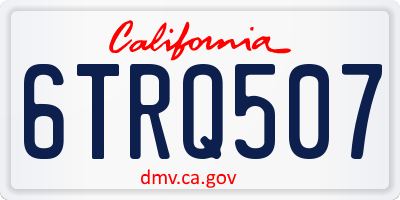 CA license plate 6TRQ507