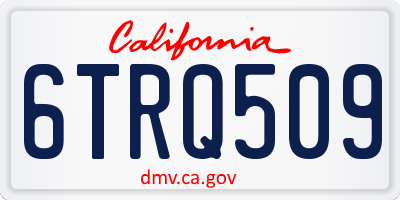 CA license plate 6TRQ509