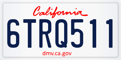 CA license plate 6TRQ511