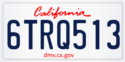 CA license plate 6TRQ513