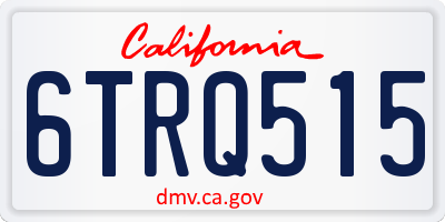 CA license plate 6TRQ515