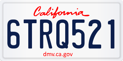 CA license plate 6TRQ521