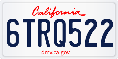CA license plate 6TRQ522