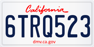 CA license plate 6TRQ523