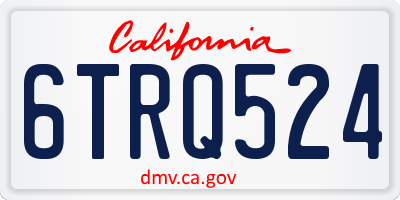 CA license plate 6TRQ524