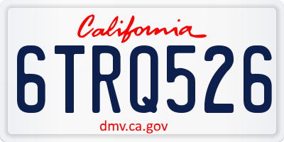 CA license plate 6TRQ526