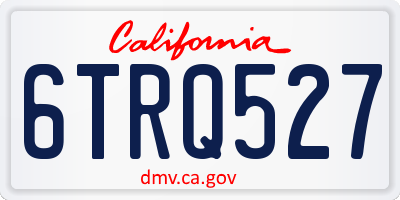 CA license plate 6TRQ527