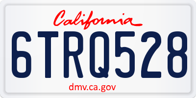 CA license plate 6TRQ528