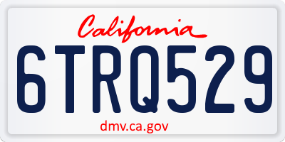 CA license plate 6TRQ529